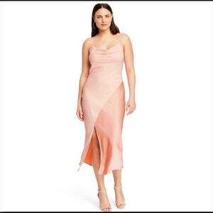 New Cushnie X Target Blush Pink Midi Slip Drezs 6